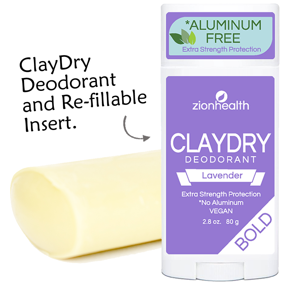 Clay Dry Deodorant + RE-Fill INSERT Bundle – Lavender BOLD image