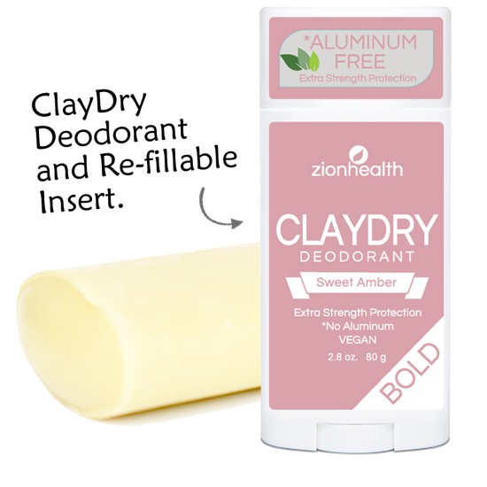 Clay Dry Deodorant + Re-Fill  INSERT Kit – Sweet Amber image