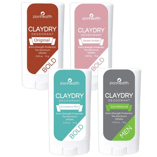 Travel Size Clay Dry Deodorant Bundle | Natural Deodorant