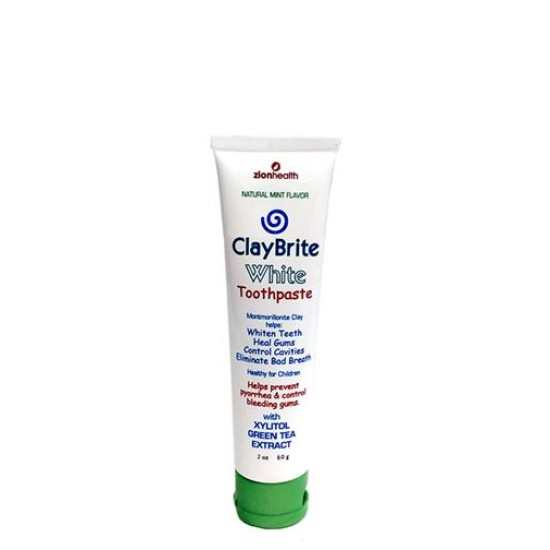 ClayBrite White Toothpaste. Non Fluoride - 2oz. Travel Size image