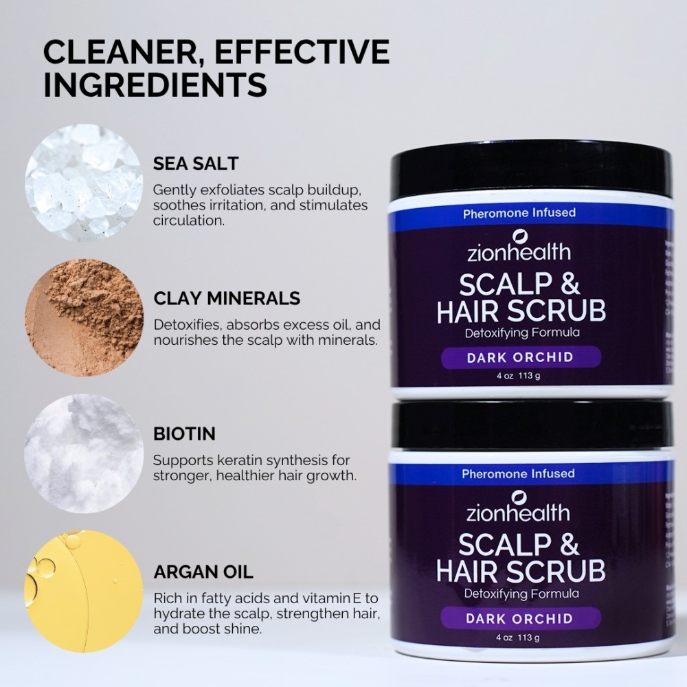 Deep Cleansing Scalp & Hair Scrub  Pheromone Infused Dark Orchid