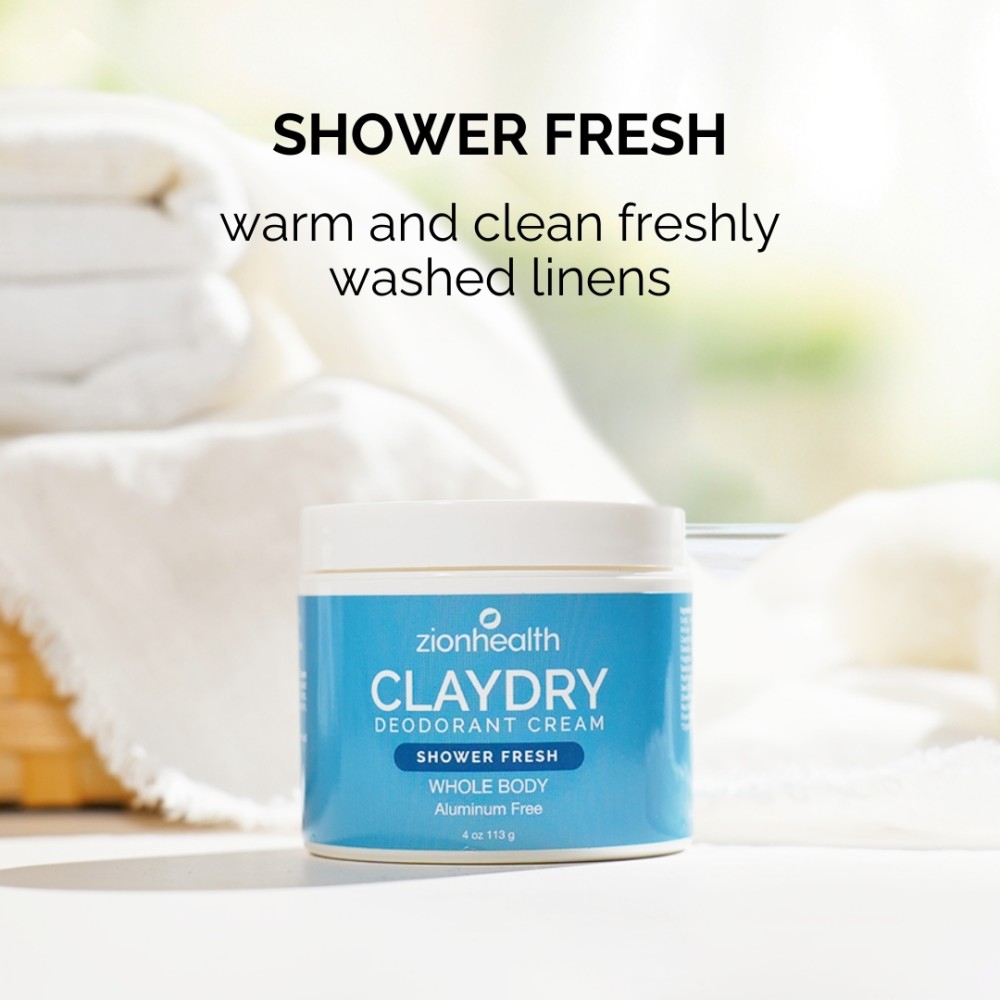 CLAYDRY™ CREAM Shower Fresh aluminum-free whole body deodorant cream 4 oz