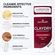 CLAYDRY™ BOLD Black Cherry aluminum-free natural deodorant 2.8 oz