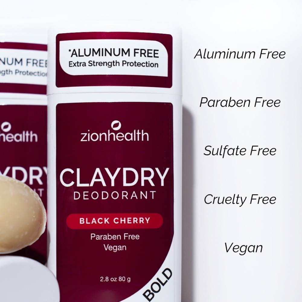 CLAYDRY™ BOLD Black Cherry aluminum-free natural deodorant 2.8 oz
