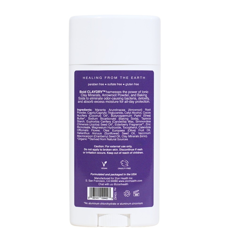 CLAYDRY™ BOLD Elderberry aluminum-free natural deodorant 2.8 oz