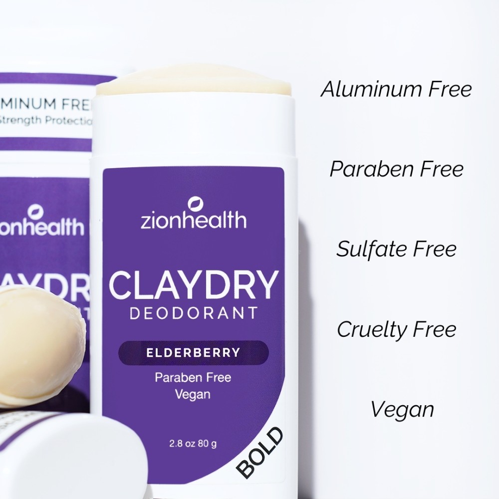 CLAYDRY™ BOLD Elderberry aluminum-free natural deodorant 2.8 oz