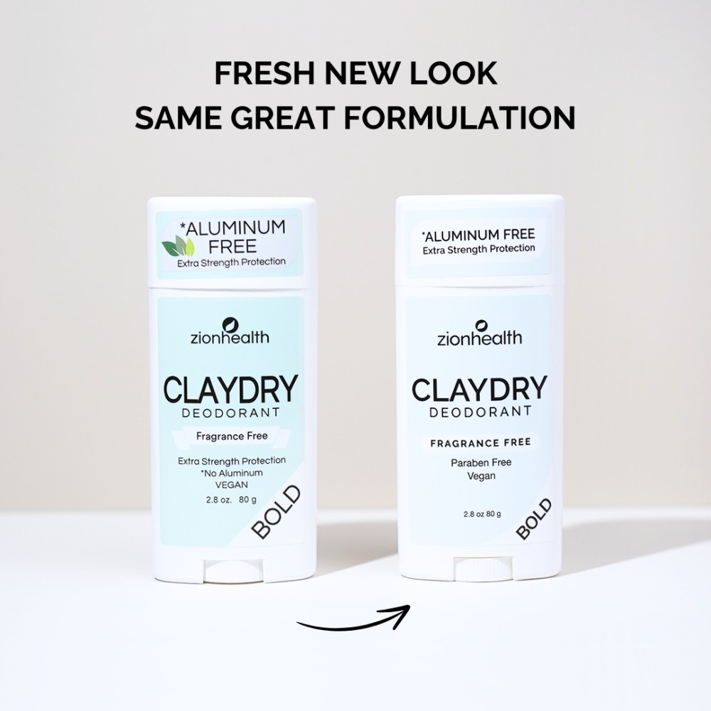 CLAYDRY™ BOLD Fragrance Free aluminum-free natural deodorant 2.8 oz