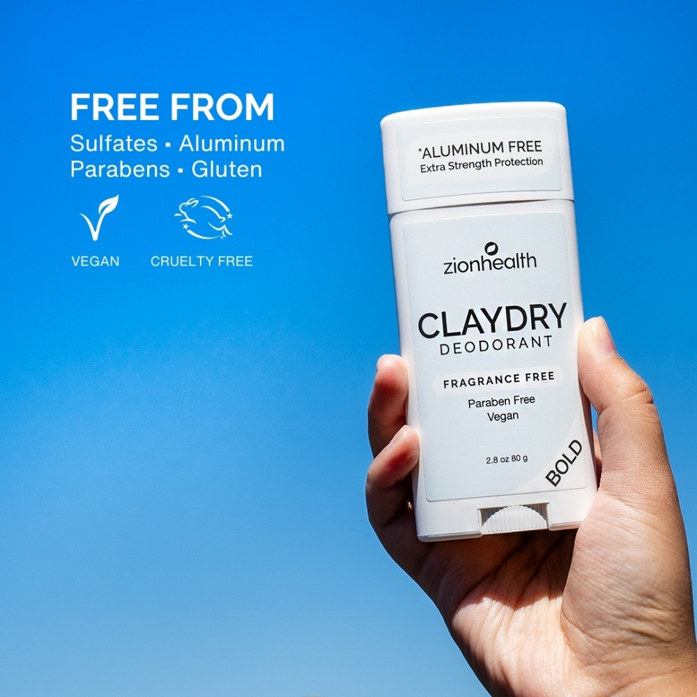 CLAYDRY™ BOLD Fragrance Free aluminum-free natural deodorant 2.8 oz