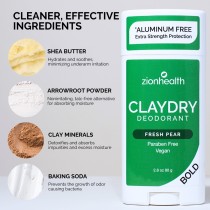 CLAYDRY™ BOLD Fresh Pear aluminum-free natural deodorant 2.8 oz