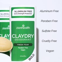 CLAYDRY™ BOLD Fresh Pear aluminum-free natural deodorant 2.8 oz