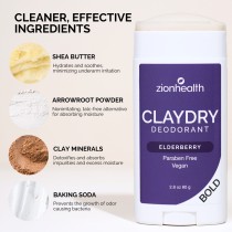 CLAYDRY™ BOLD Elderberry aluminum-free natural deodorant 2.8 oz