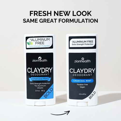 CLAYDRY™ BOLD Natural Deodorant – Charcoal Mint