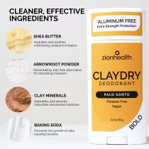 CLAYDRY™ BOLD Palo Santo aluminum-free natural deodorant 2.8 oz