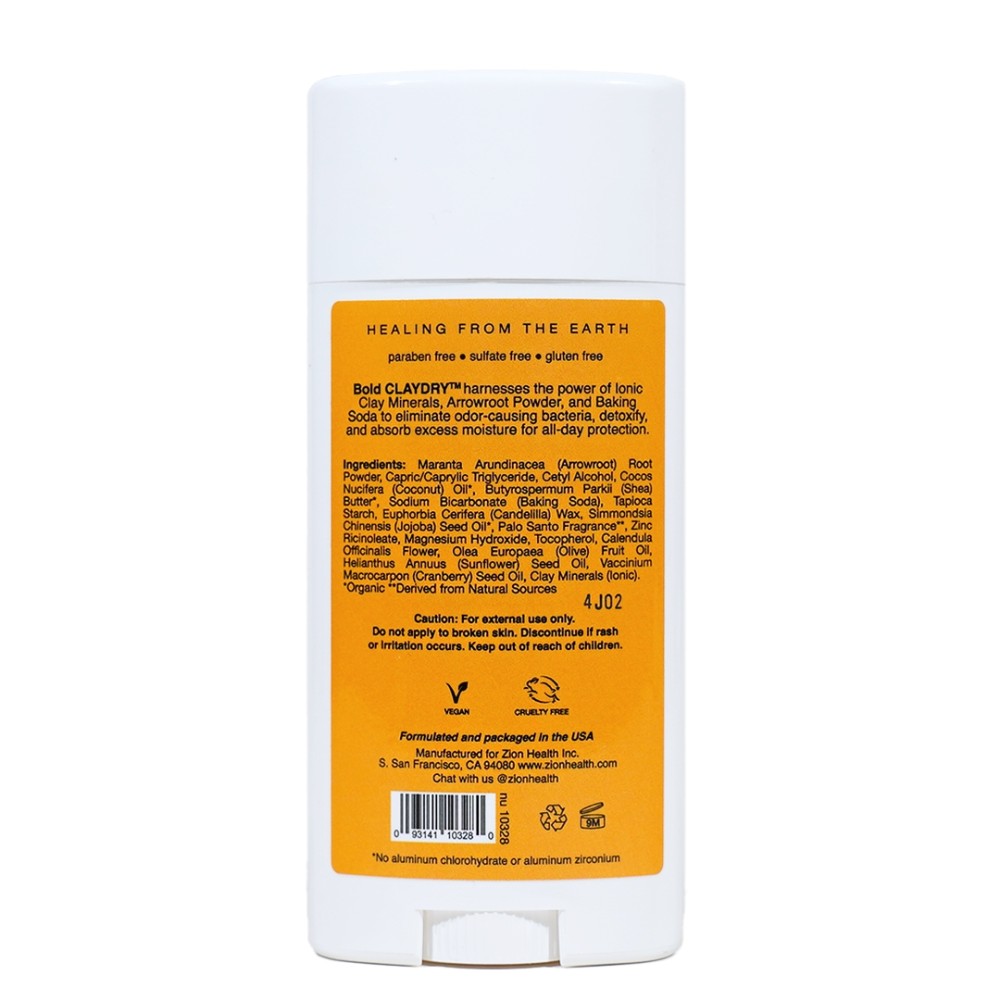 CLAYDRY™ BOLD Palo Santo aluminum-free natural deodorant 2.8 oz