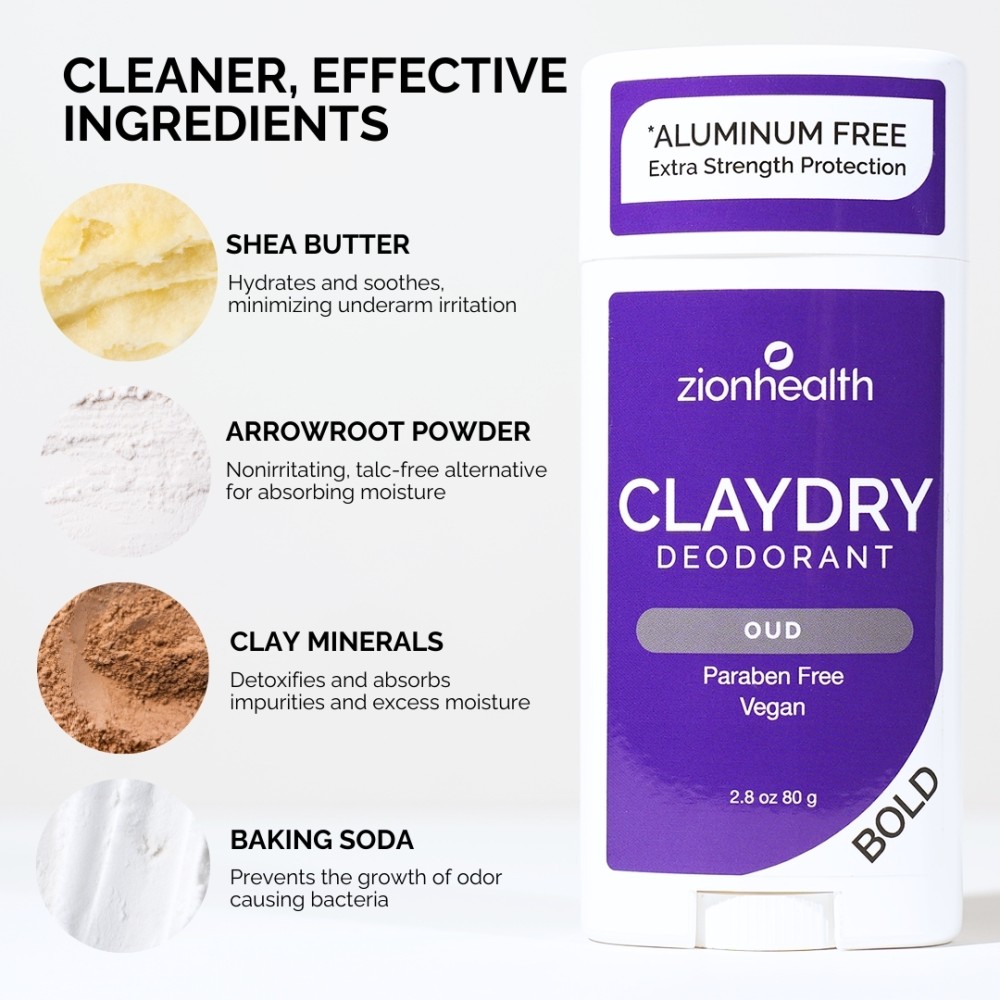 CLAYDRY™ BOLD Oud aluminum-free natural deodorant 2.8 oz
