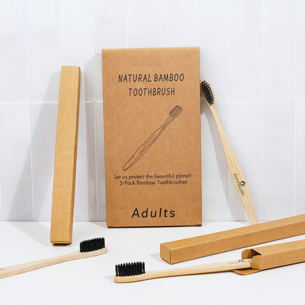 Soft Bristle Bamboo Toothbrush - 5 pack