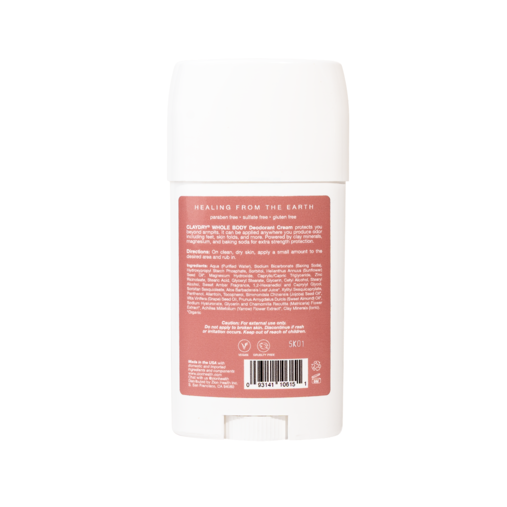 CLAYDRY™ CREAM Sweet Amber aluminum-free whole body deodorant cream 2.3 oz