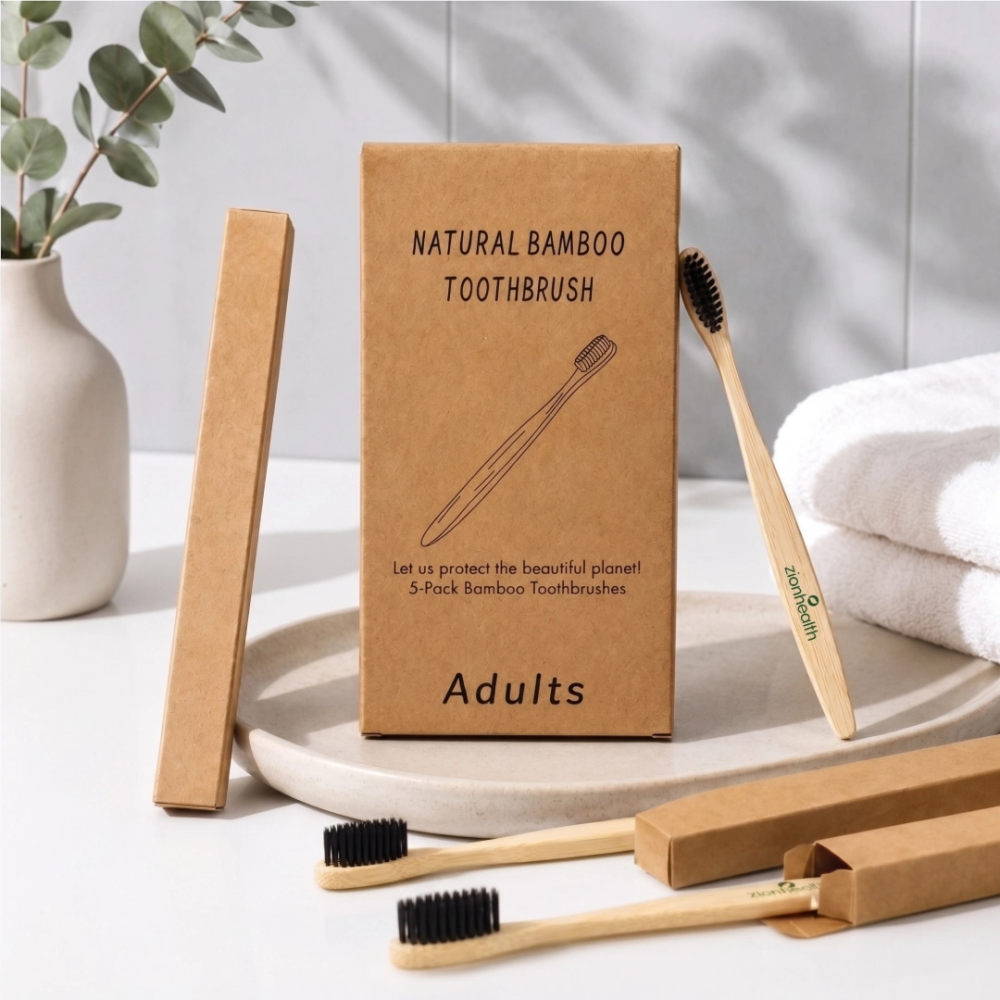 Soft Bristle Bamboo Toothbrush - 5 pack