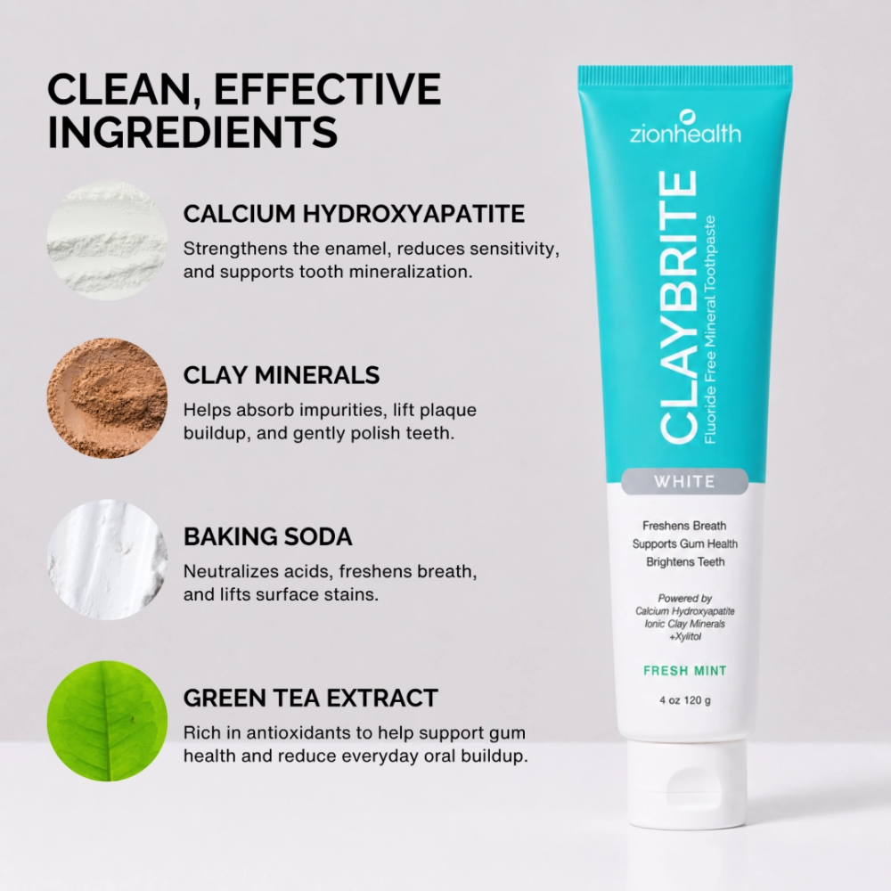 ClayBrite White Toothpaste. Non Fluoride. image