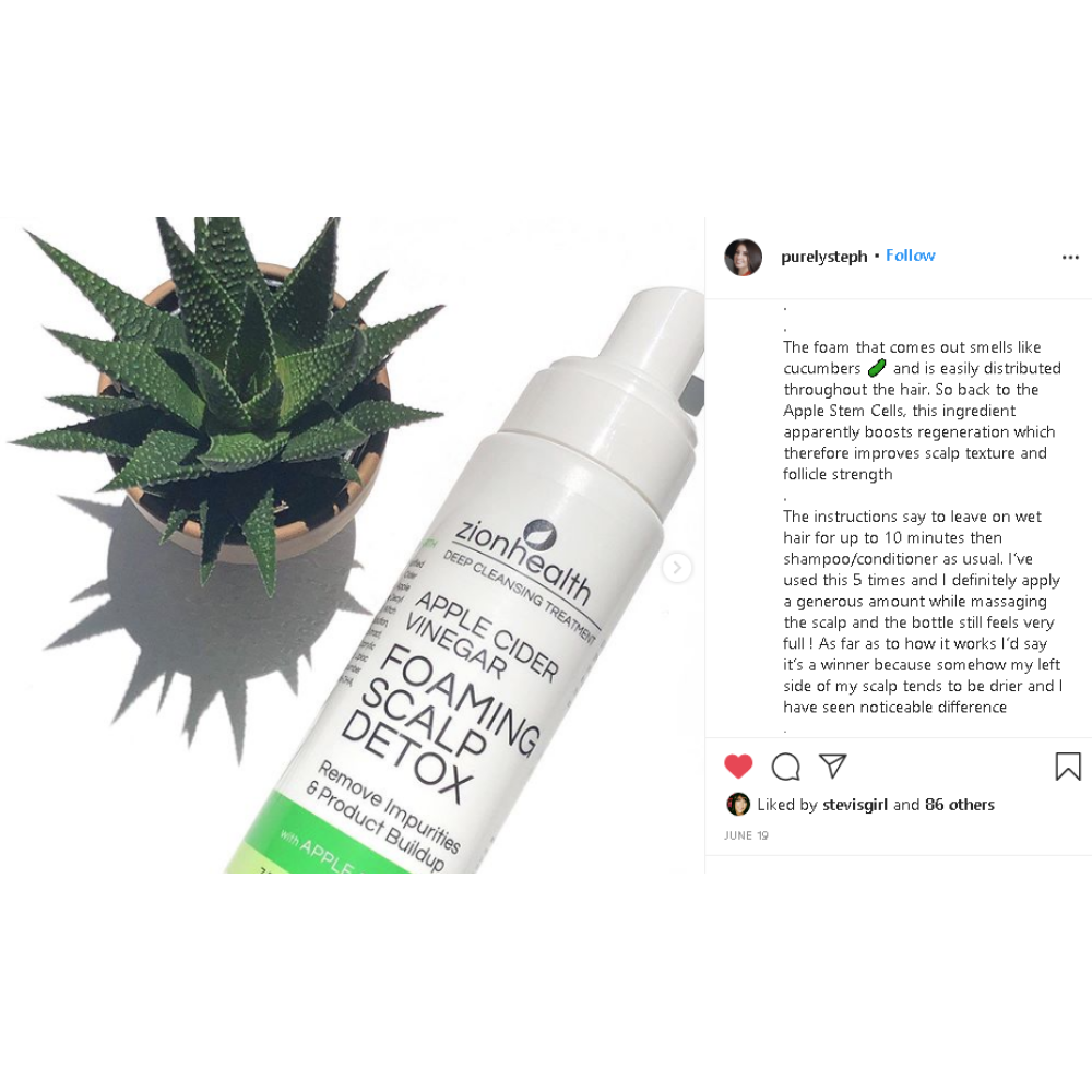 Zion Health Foaming Scalp Detox with Apple Cider Vinegar 7oz.Image