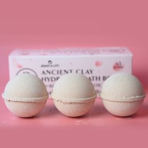 Ancient Clay Hydrating Bath Bombs with Rose & Bergamot Oil - 3 Bath Bombs Per Box image